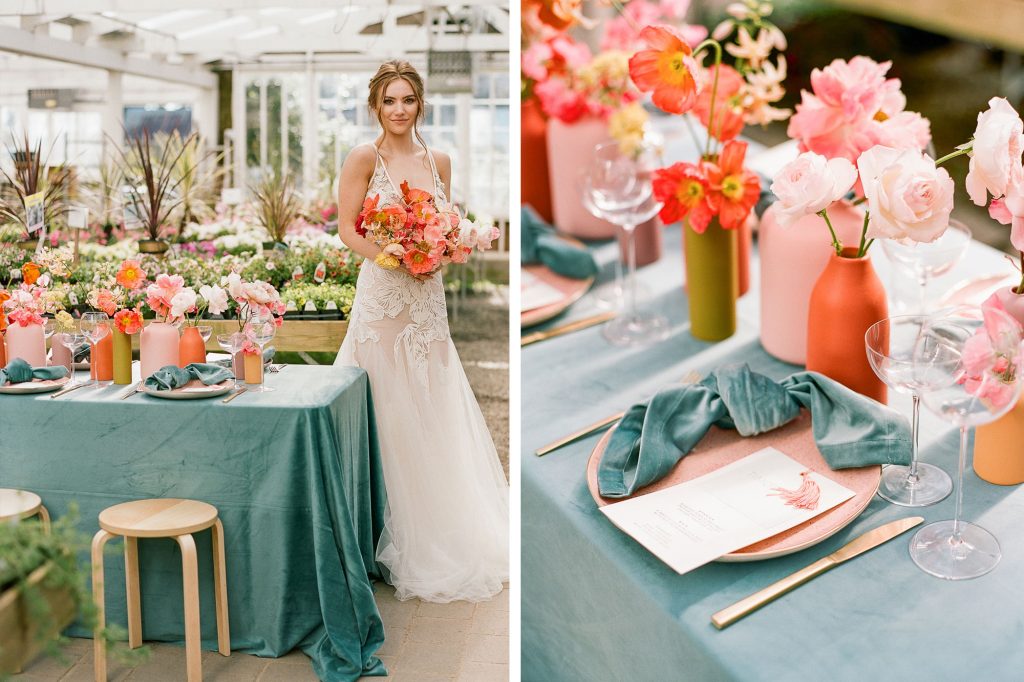 Color Crush Living Coral Linen Rentals Wedding Table