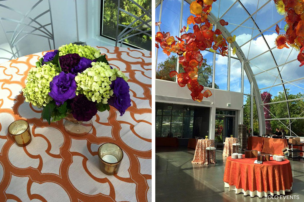 Direct attention with hanging centerpieces